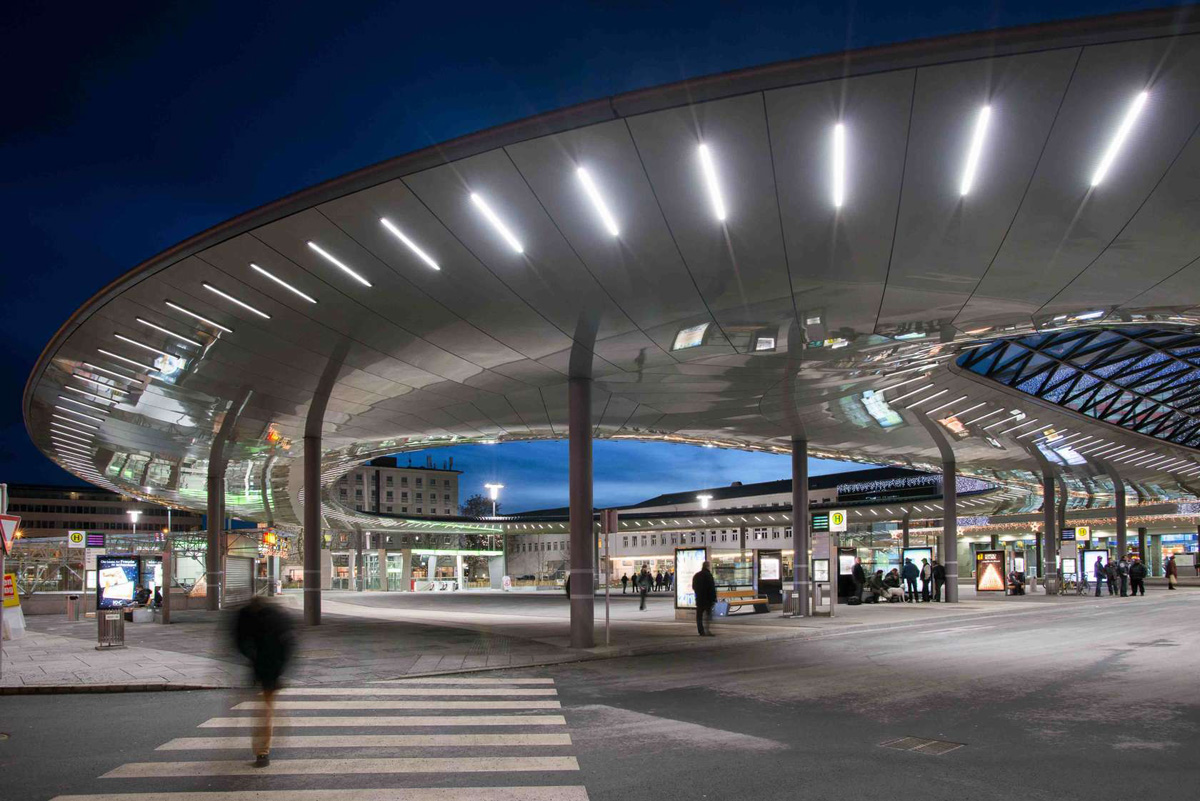 Golden Eye, Graz Main Station, Local Transport Hub, Zechner & Zechner Architects, Austria, Custom ALUCOBOND® Spectra A2