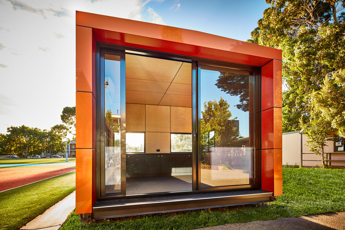 Harwyn Modular Education Music Room Pod, Jason Fremder, Australia, Spectra Cupral ALUCOBOND® ACM