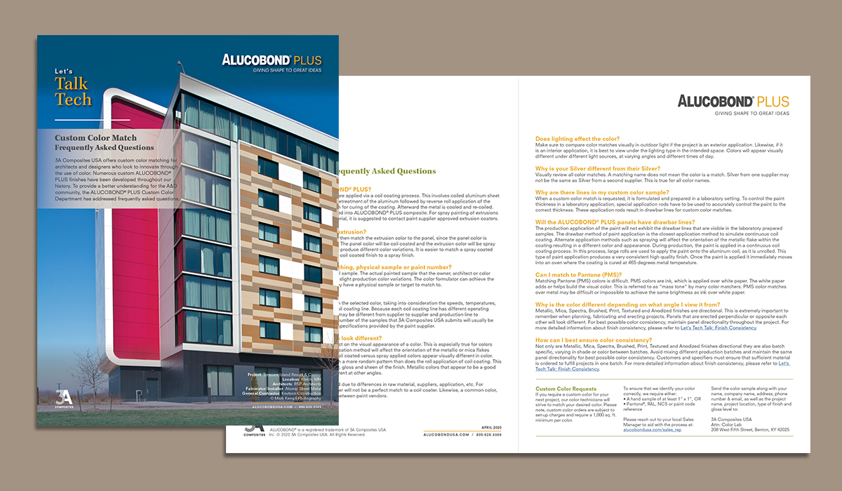 Panel Color Matching Custom Metal Panel Textures and Color Matching FAQs | ALUCOBOND